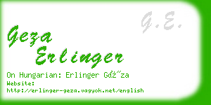 geza erlinger business card